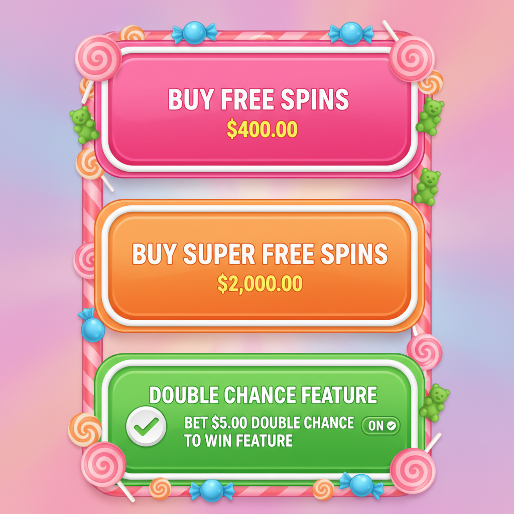 Pannello laterale con pulsanti acquisto Free Spins e toggle Ante Bet attivo