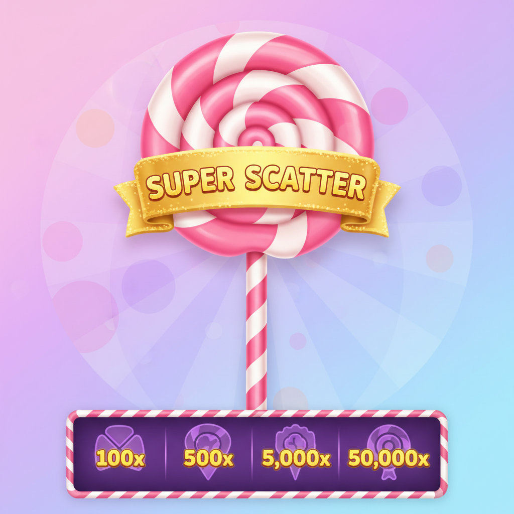 Simbolo Super Scatter con tabella dei pagamenti bonus fino a 50000x